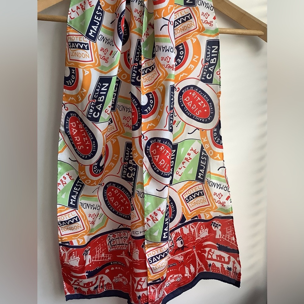 EUC Vintage ECHO Japanese 100% silk scarf citrus palette